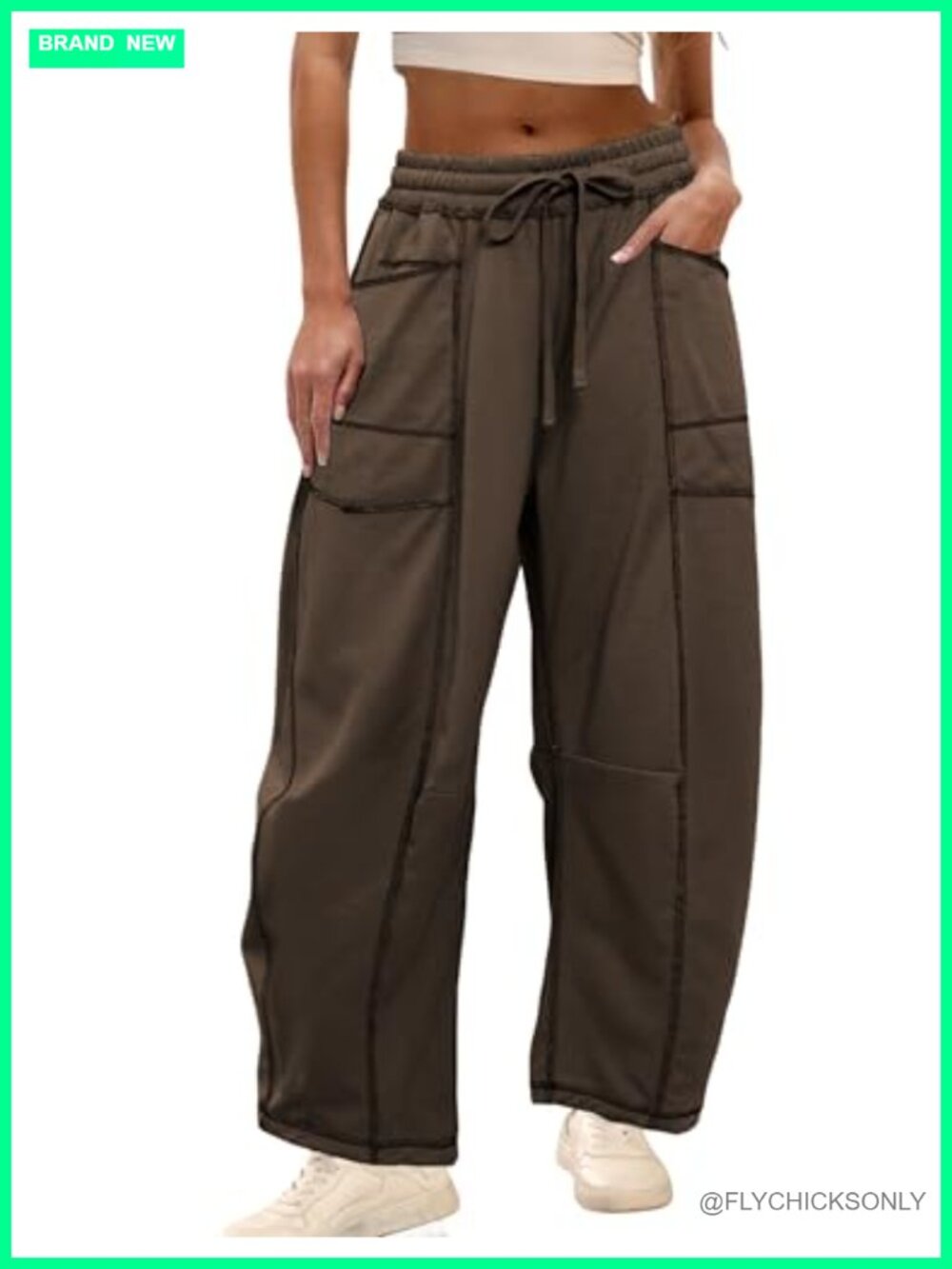 Wide Leg Barrel Sweatpants Lounge Drawstring Pockets